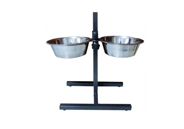 COMEDERO INOX BASE AJUSTABLE 2X25CM  -PER-ROS