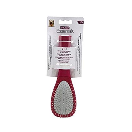 Dog bristle/steel pin combo brush, large 