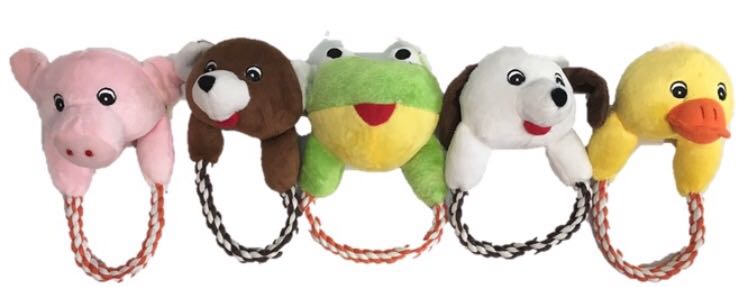 JUGUETE PLUSH ANIMALITOS CON SOGA - PER-ROS