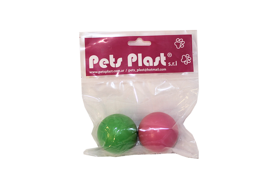 PELOTA DE GOMA CHICA X2  - PET PLAST