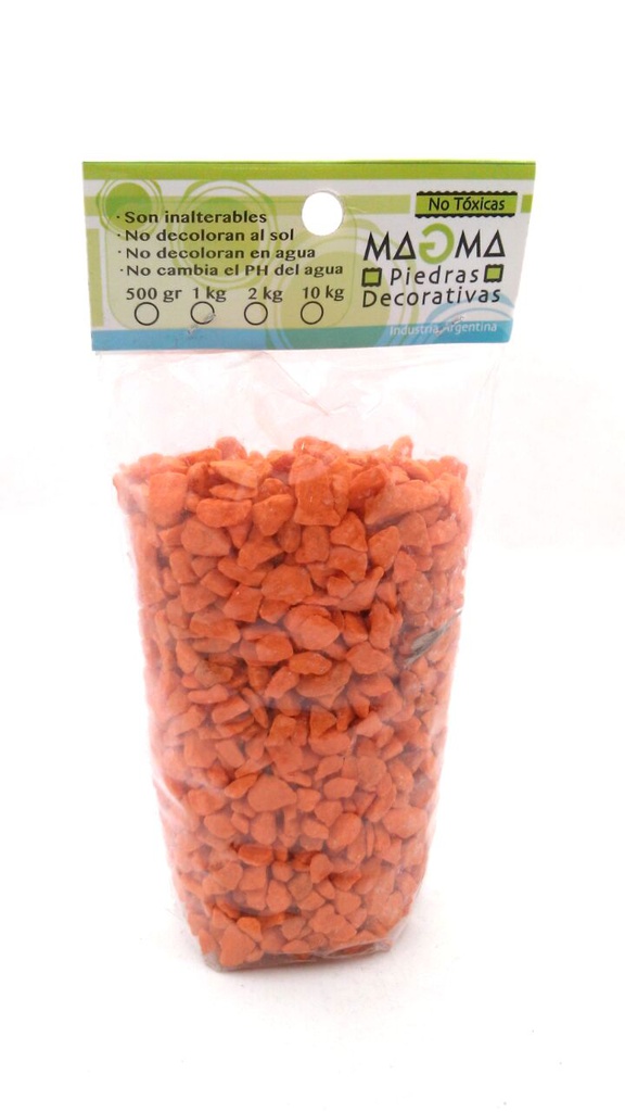 PIEDRA DECORATIVA LINEA AQUA NARANJA X500GRS