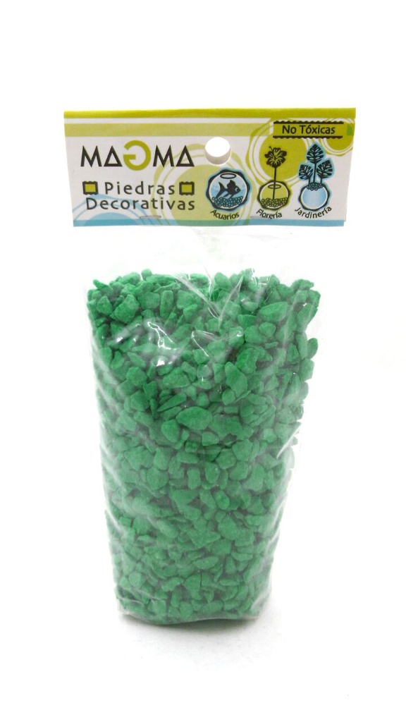 PIEDRA DECORATIVA LINEA AQUA VERDE MANZANA X500GRS