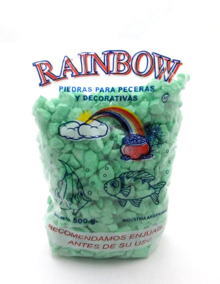 PIEDRA DECORATIVA VERDE MANZANA LISO - RAINBOW