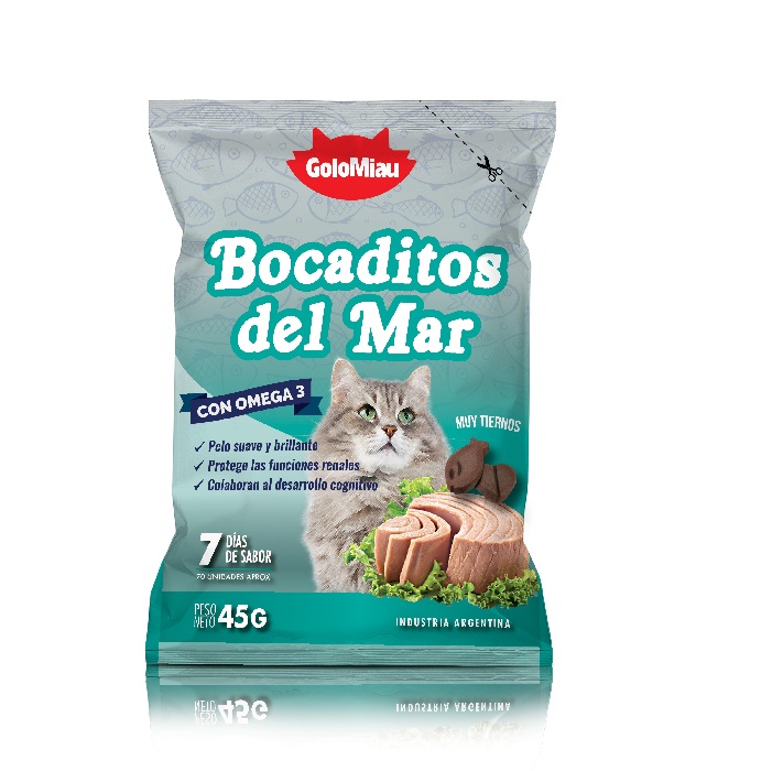BOCADITOS DEL MAR PARA GATOS 24 U. X 45 GRS.- GOLOMIAU