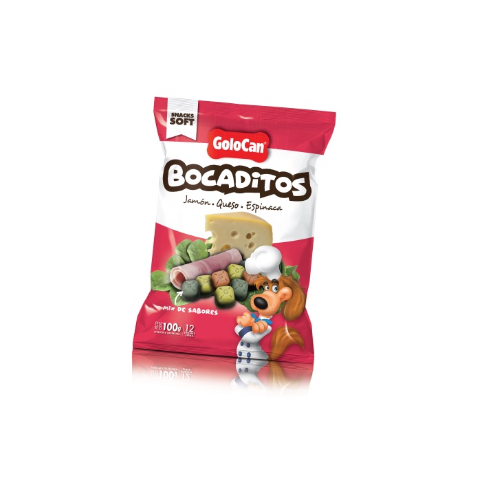 BOCADITOS JAMON QUESO Y ESPINACA 100 GRS X 20 UNID- GOLOCAN