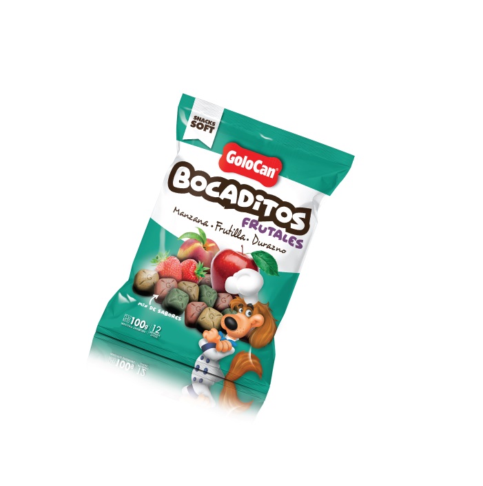 BOCADITOS MANZANA FRUTILLA Y DURAZNO 100 GRS X 20 UND - GOLOCAN