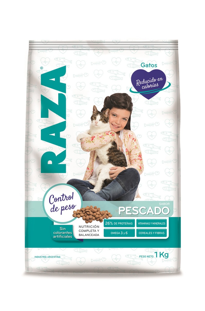 GATOS ADULTOS PESCADO REDUCIDO EN CALORIAS 16 UNID. X 1 KG. - RAZA