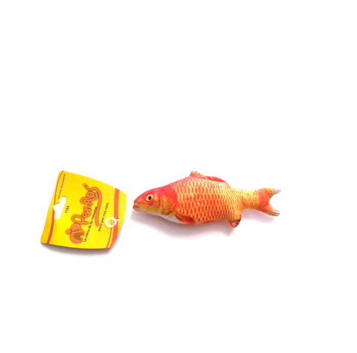 JUGUETE PESCADO ESCAMAS CATNIP 20CM - PER-ROS