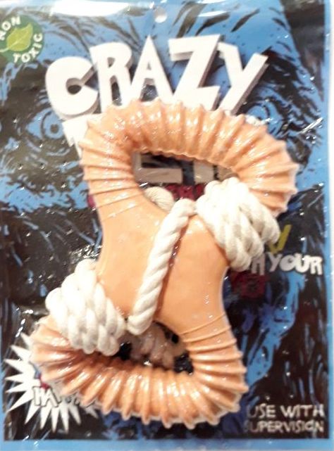 MORDILLO 8 DE GOMA CON SOGA - CRAZY PET