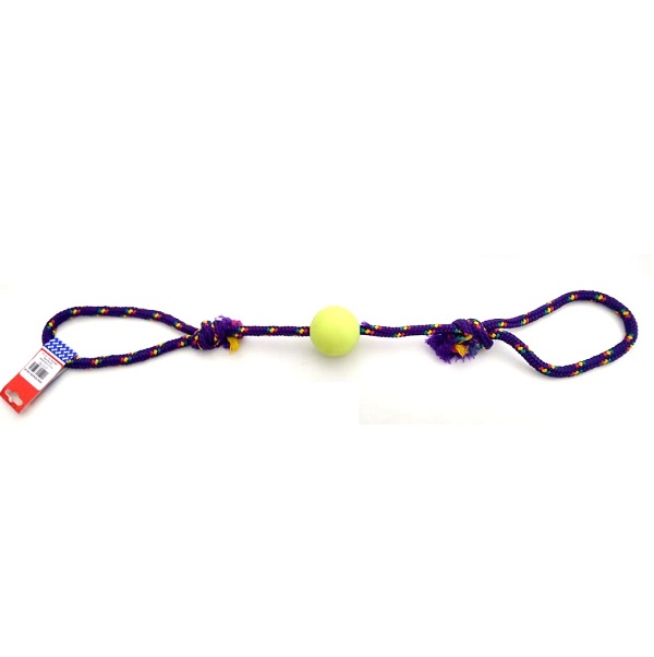 PELOTA DE GOMA MEDIANA CON SOGA ALPINA 12MMX70CM S103 - PET PLAST