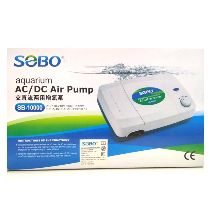 AIREADOR AC/DC 2 SALIDAS CON BATERIA SB-10000 - SOBO