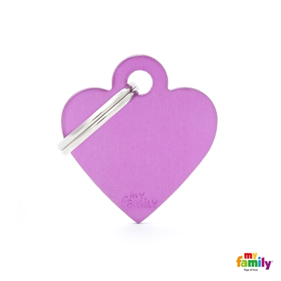 MEDALLA BASIC SMALL HEART ALUMINUM PURPLE MFB71 - MY FAMILY